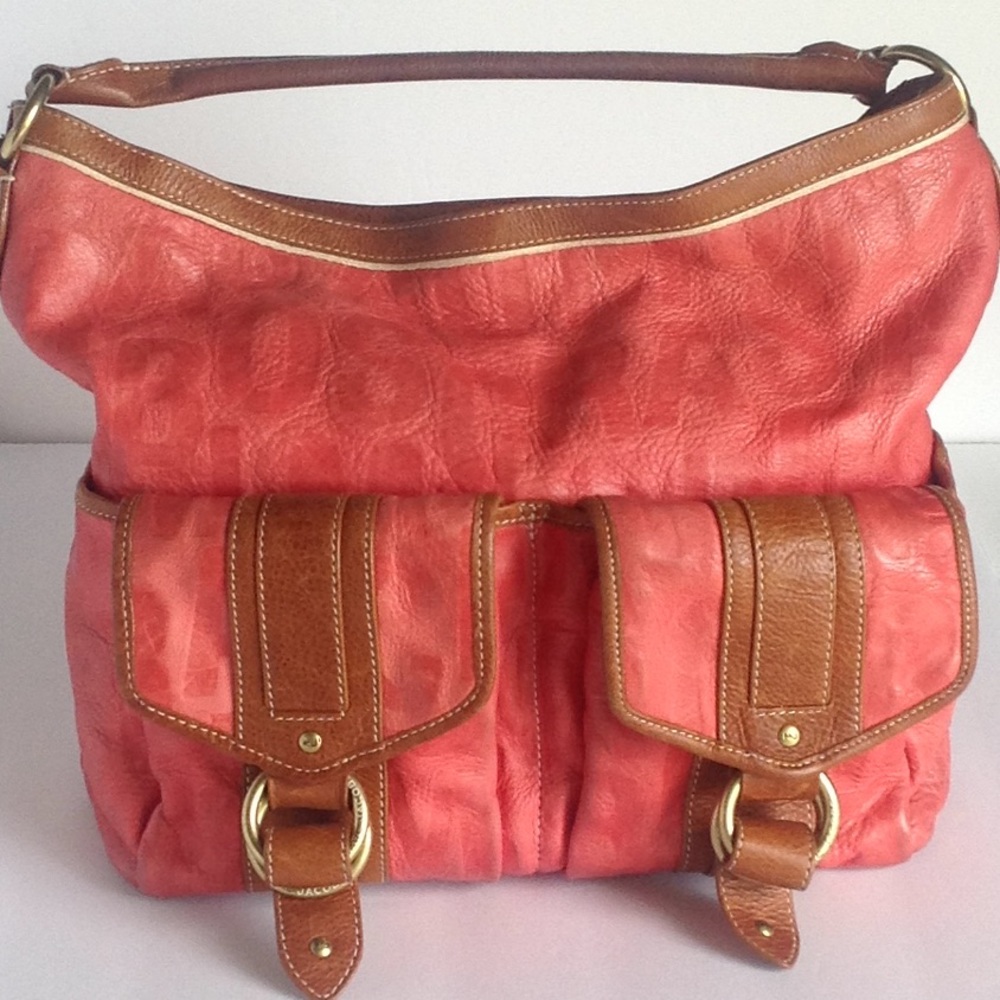 🍃🌺 Marc Jacobs - 'Coral Leather Shoulder' Bag - Picture 2 of 8